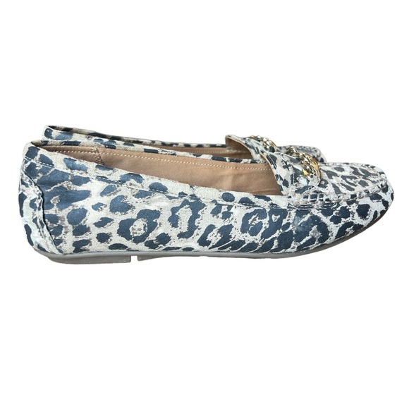 Vionic Women’s Mesa Animal Print Gold Chain Detail Slip On Loafers, 8 Wide - Picture 5 of 9